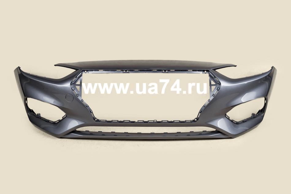 Бампер передний Hyundai Solaris 17- Россия Urban Grey U4G (Серый)