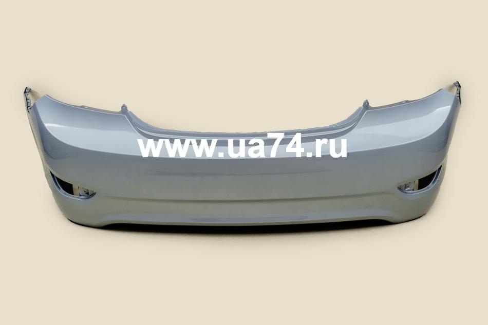 Бампер задний Hyundai Solaris 11-13 4D Россия Ice Silver VEA (Голубой металлик)