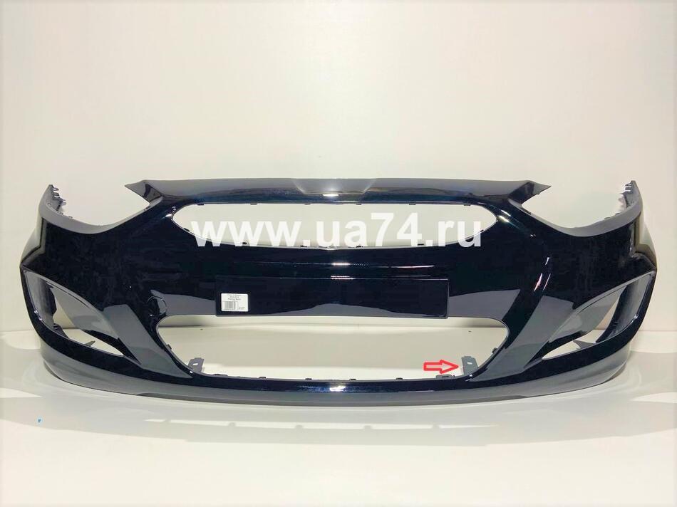 Бампер передний Hyundai Solaris 11-13 Россия Phantom Black MZH Черный перламутр (00001581UC) Дисконт 10%