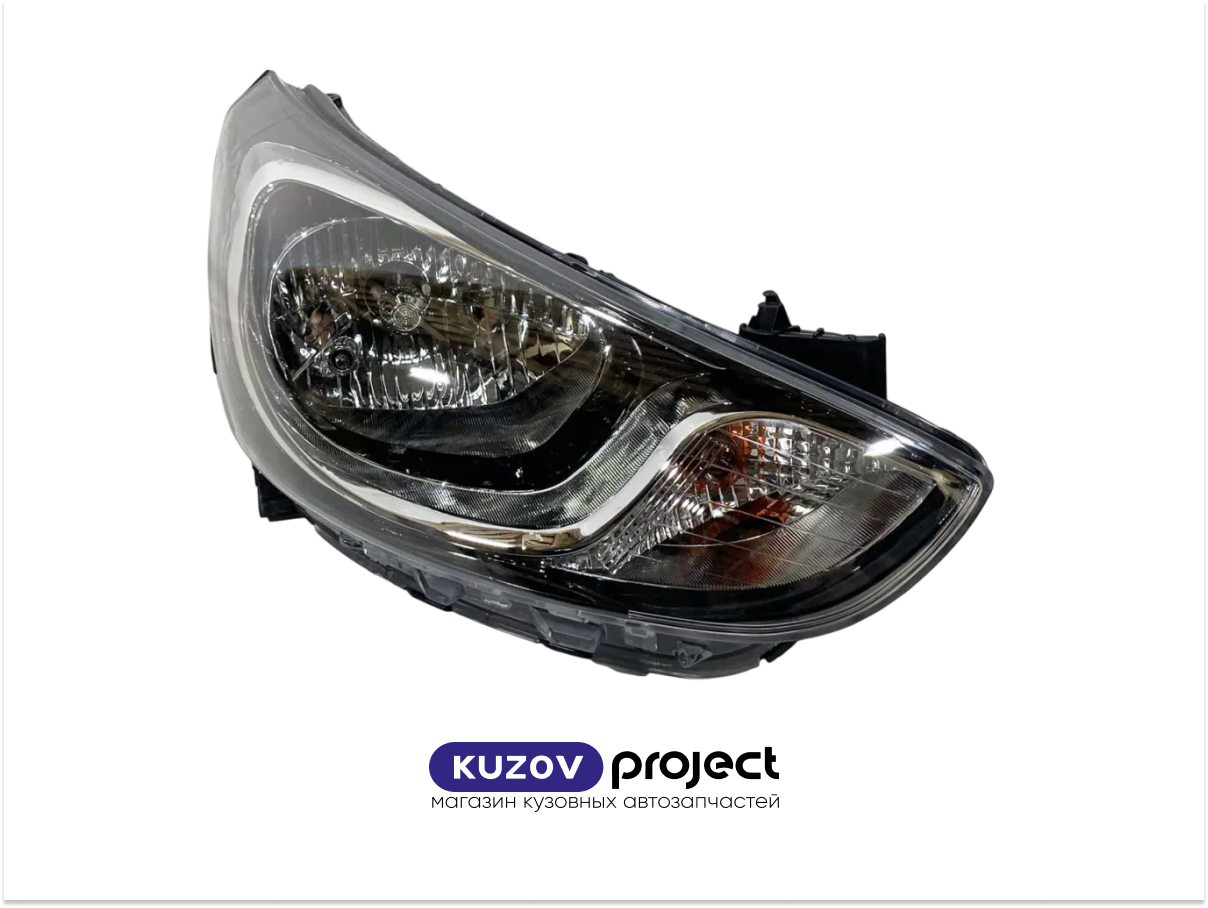 Фара правая без корректора Hyundai Solaris 2010-2014 (Китай)