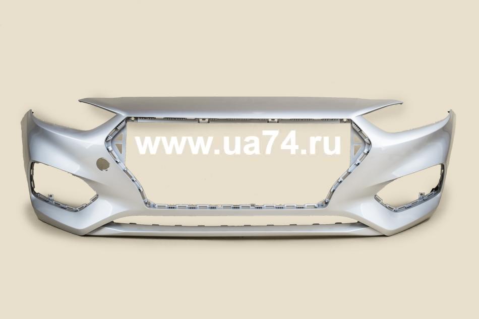Бампер передний Hyundai Solaris 17- Россия Sleek Silver RHM (Серебристый металлик)