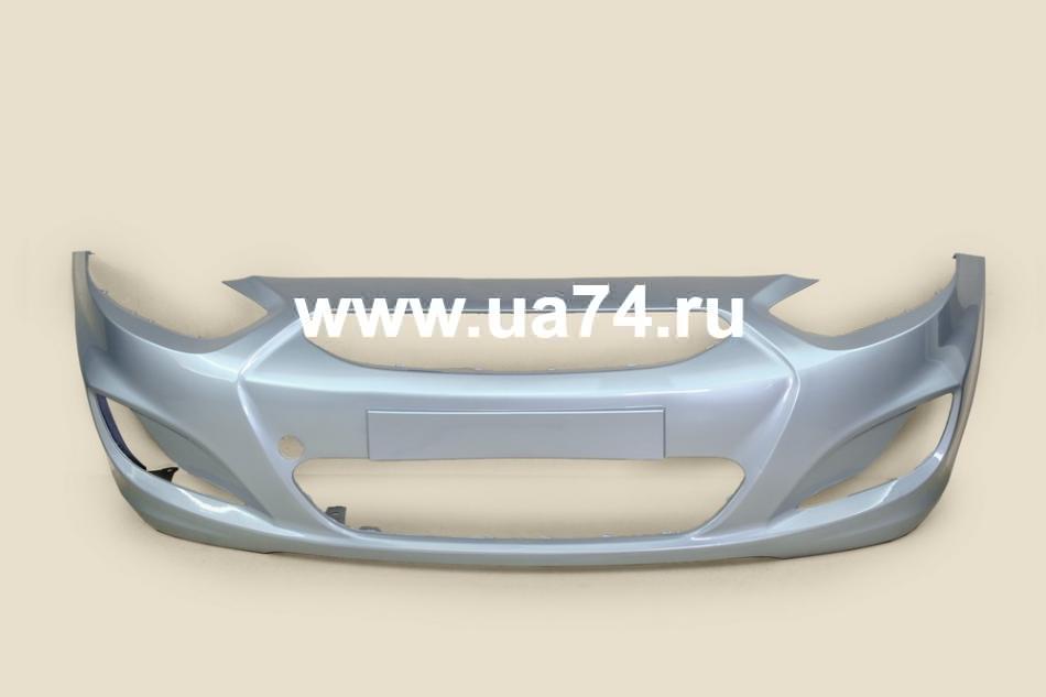 Бампер передний Hyundai Solaris 11-13 Россия Ice Silver VEA (Голубой металлик)