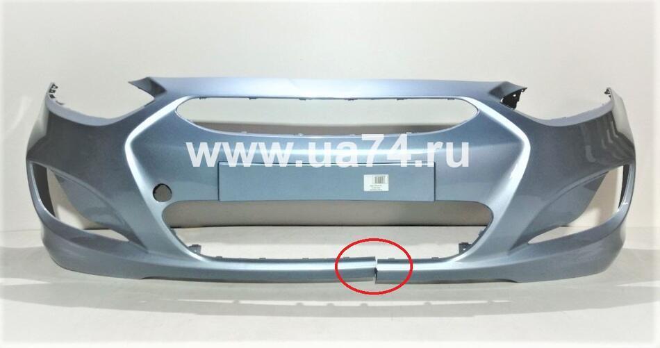 Бампер передний Hyundai Solaris 11-13 Россия Ice Silver VEA (Голубой металлик / Сломан внизу) Дисконт 15%
