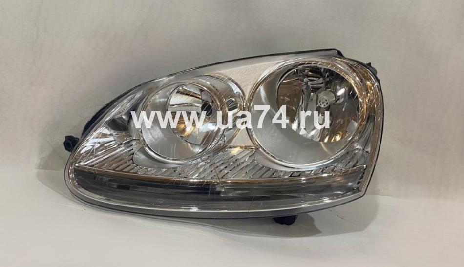 Фара левая хром Volkswagen Jetta 2005-2010 / Golf V 2003-2008 (Китай)