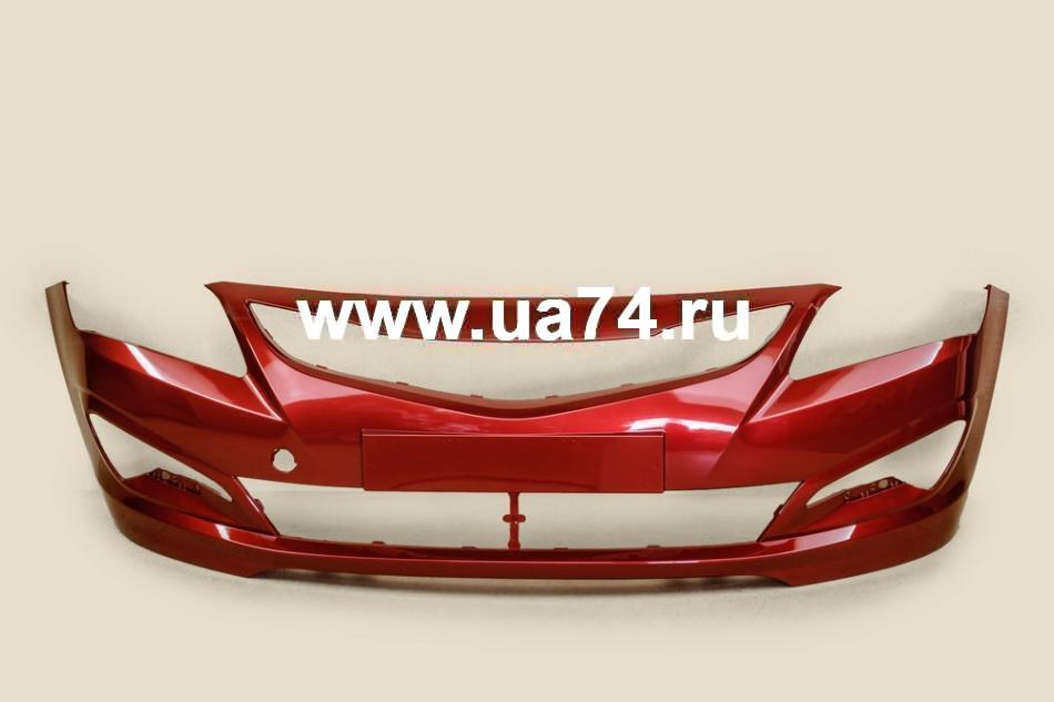 Бампер передний Hyundai Solaris 14-17 Россия Granet Red TDY (Красный гранат перламутр)