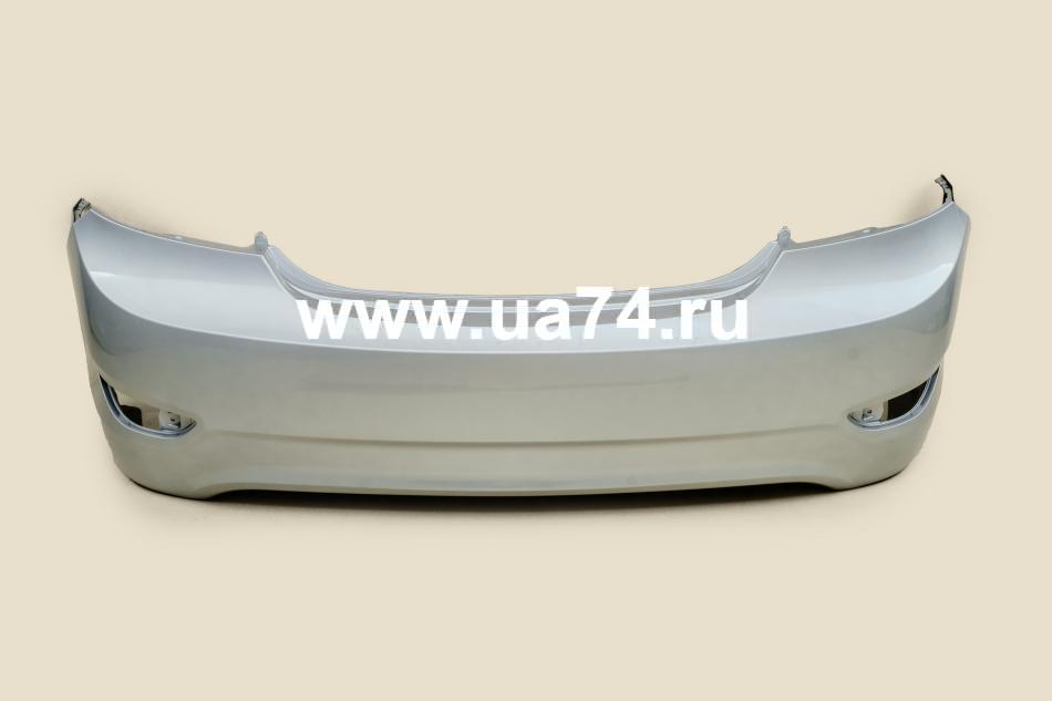 Бампер задний Hyundai Solaris 11-13 4D Россия Silk Silver RHM (Серебристый металлик)