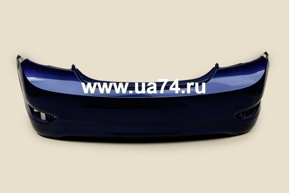 Бампер задний Hyundai Solaris 11-13 Россия Sapphire Blue WGM  (Синий перламутр)