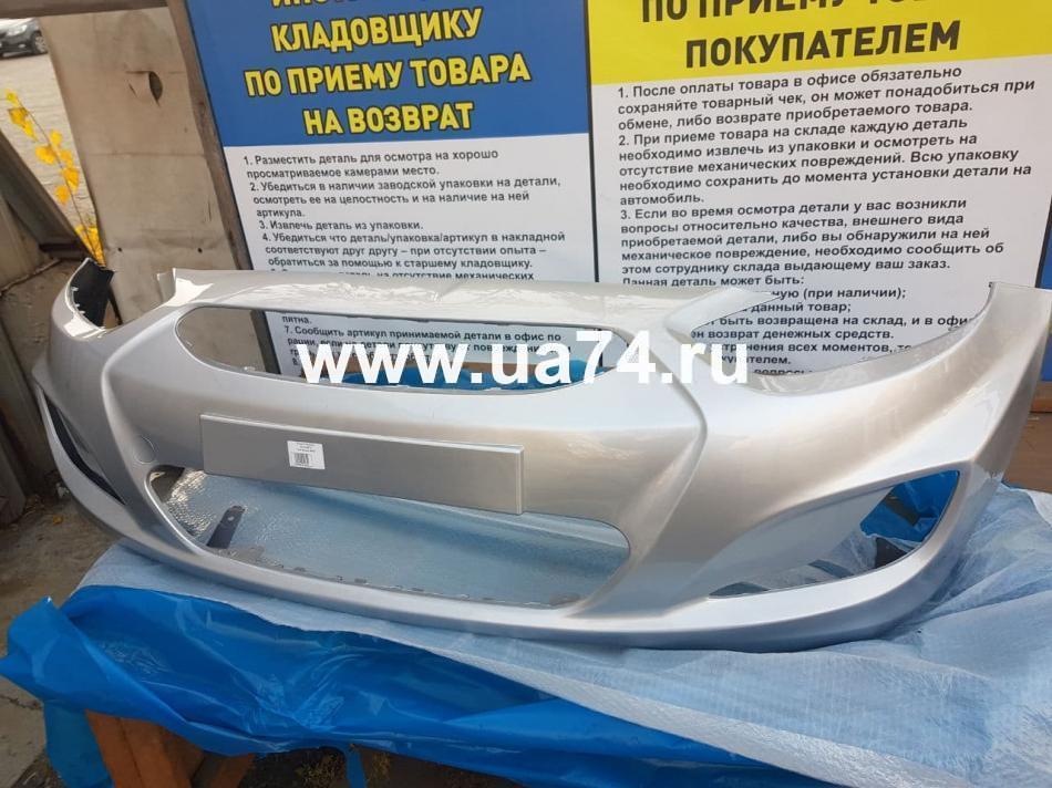 Бампер передний Hyundai Solaris 11-13 Россия Silk Silver RHM (Серебристый металлик) Дисконт 5%