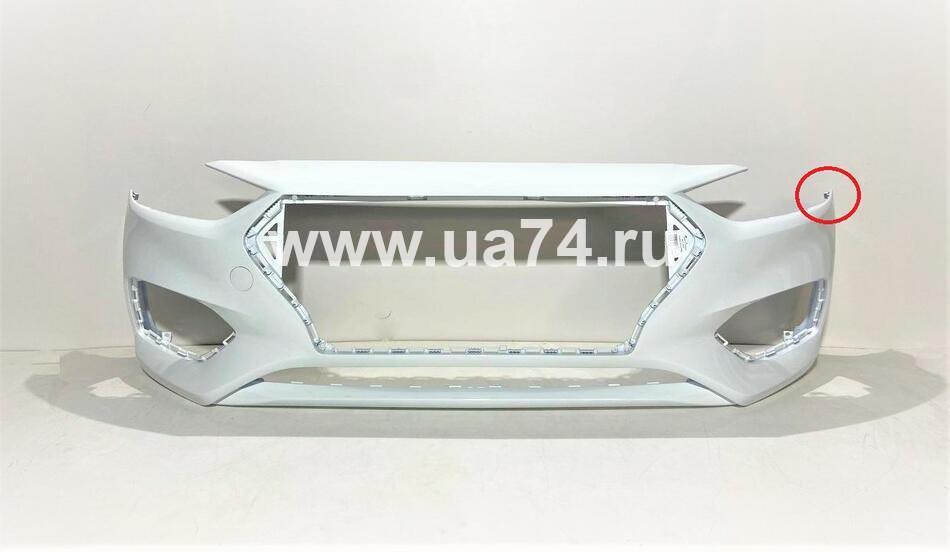 Бампер передний Hyundai Solaris 17- Россия Cristal White PGU (Белый / 00-00000453UC) Дисконт 15%