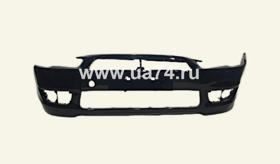Бампер передний Mitsubishi Lancer 07-10 X42 Black Perl (Черный) (JH04LCR09016-X42UC1 / Отломан кусок) Дисконт 30%