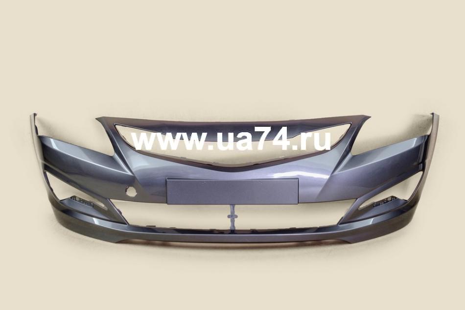 Бампер передний Hyundai Solaris 14-17 Россия Carbon Grey SAE (Серый)