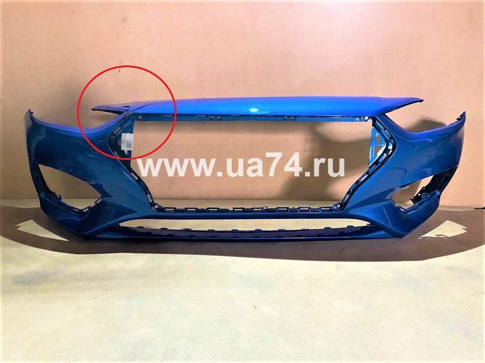Бампер передний Hyundai Solaris 17- Россия Marina Blue N4U (Синий) Дисконт 10%