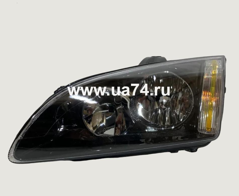 Фара левая чёрная с электрическим корректором (7к) Ford Focus II 2004-2008 (Китай)