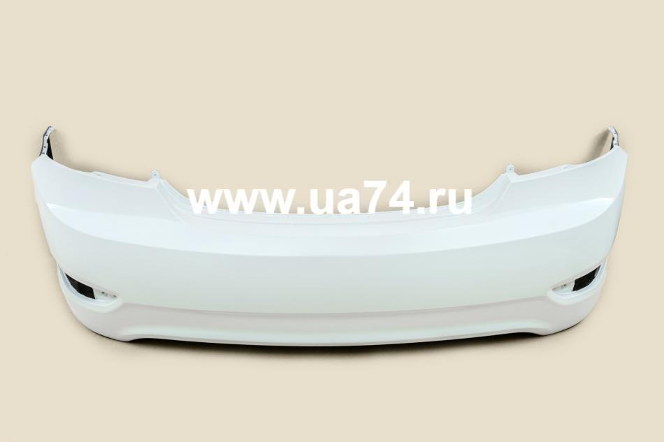 Бампер задний Hyundai Solaris 11-13 Россия Cristal White PGU (Белый)