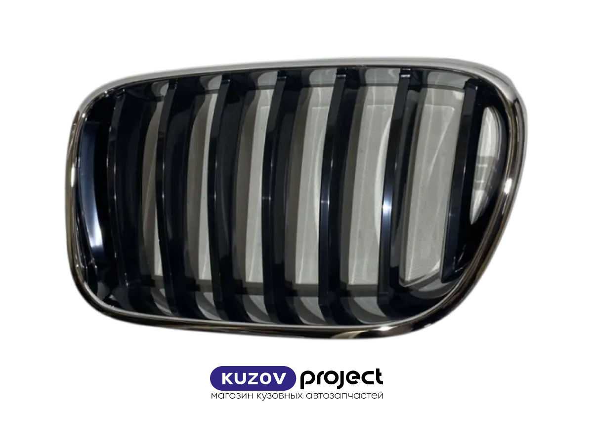 Решетка радиатора левая черная/хром BMW X3 2010-2014 (Тайвань)
