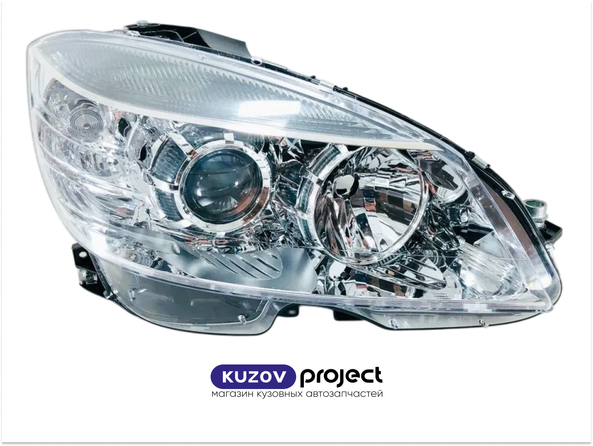 Фара правая галоген с электрическим корректором Mercedes Benz W204 2007-2010 (DEPO)