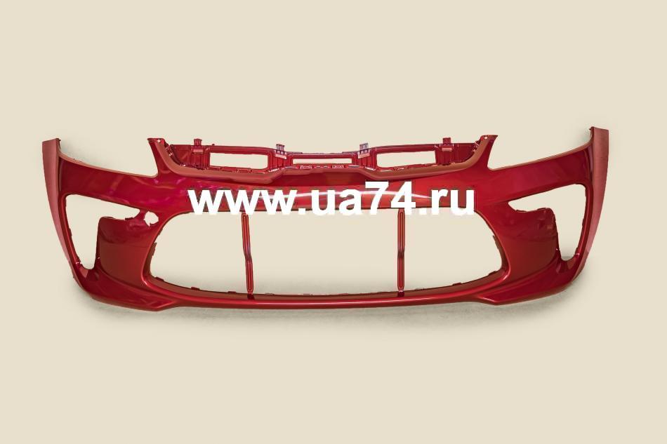 Бампер передний Kia Rio 17- Россия R4R Fiery Red (Красный)