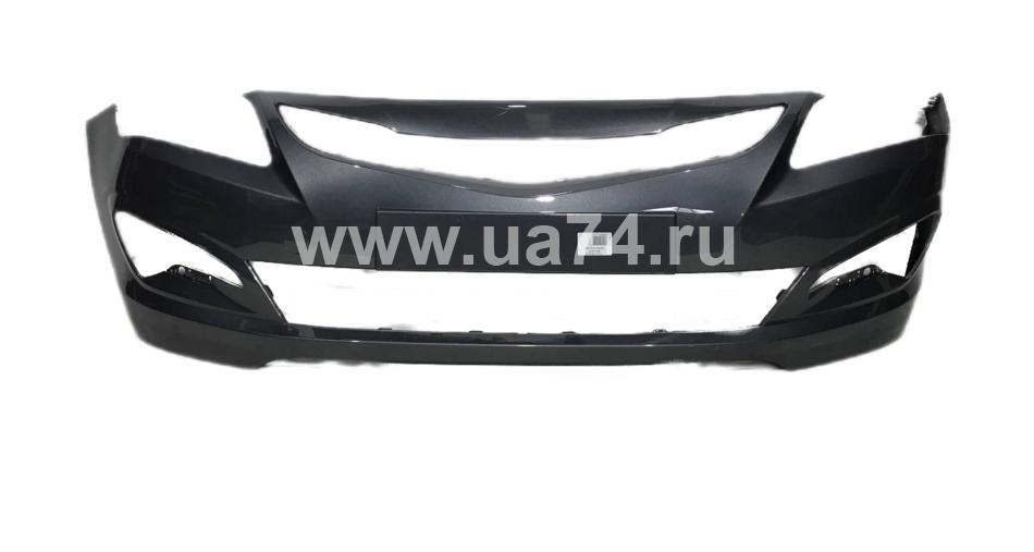 Бампер перед Hyundai Solaris 14-17 Россия Carbon Grey SAE (Серый) (0К-00000088UC / Сломано крепление) Дисконт 10%