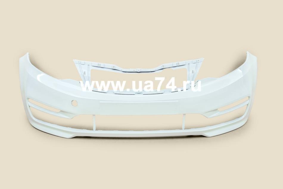 Бампер передний Kia Rio 15-17 Россия Cristal White PGU (Белый)