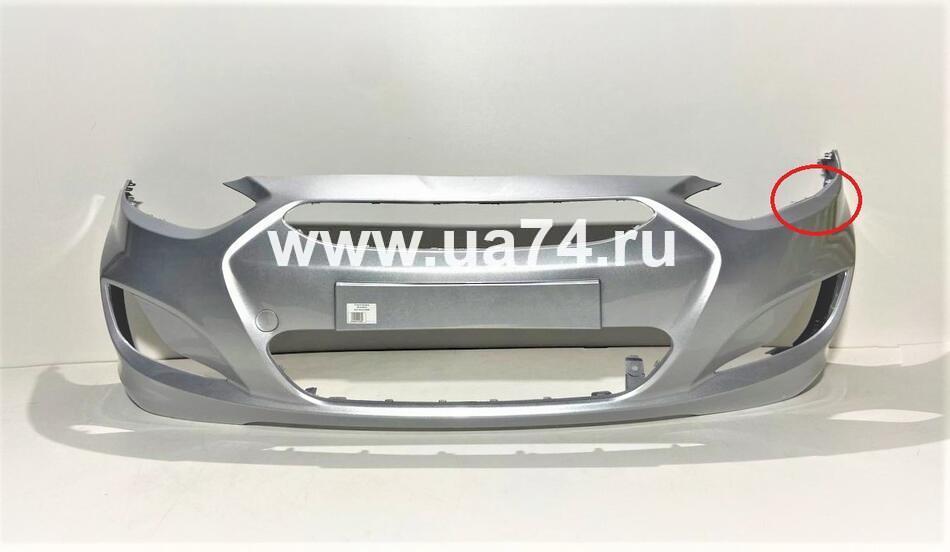 Бампер передний Hyundai Solaris 11-13 Россия Silk Silver RHM (Серебристый металлик / 00001576UC) Дисконт 10%