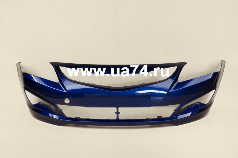 Бампер передний Hyundai Solaris 14-17 Россия Dazzling Blue ZD6 (Синий)