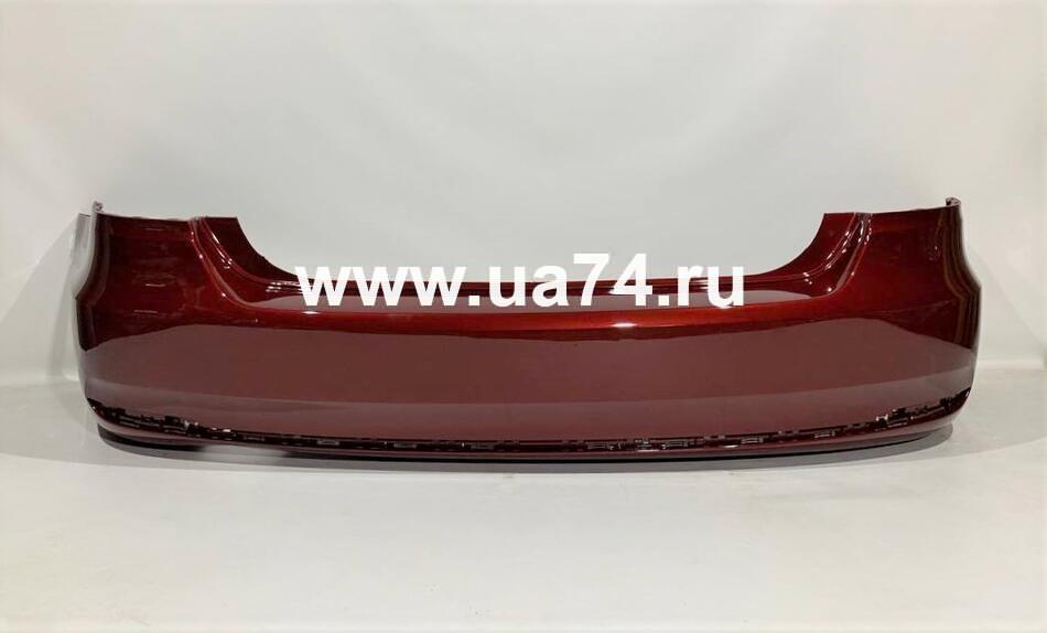 Бампер задний Volkswagen Polo 15-20 4D Россия Wild Cherry LA3T / 2К (Красный металлик)