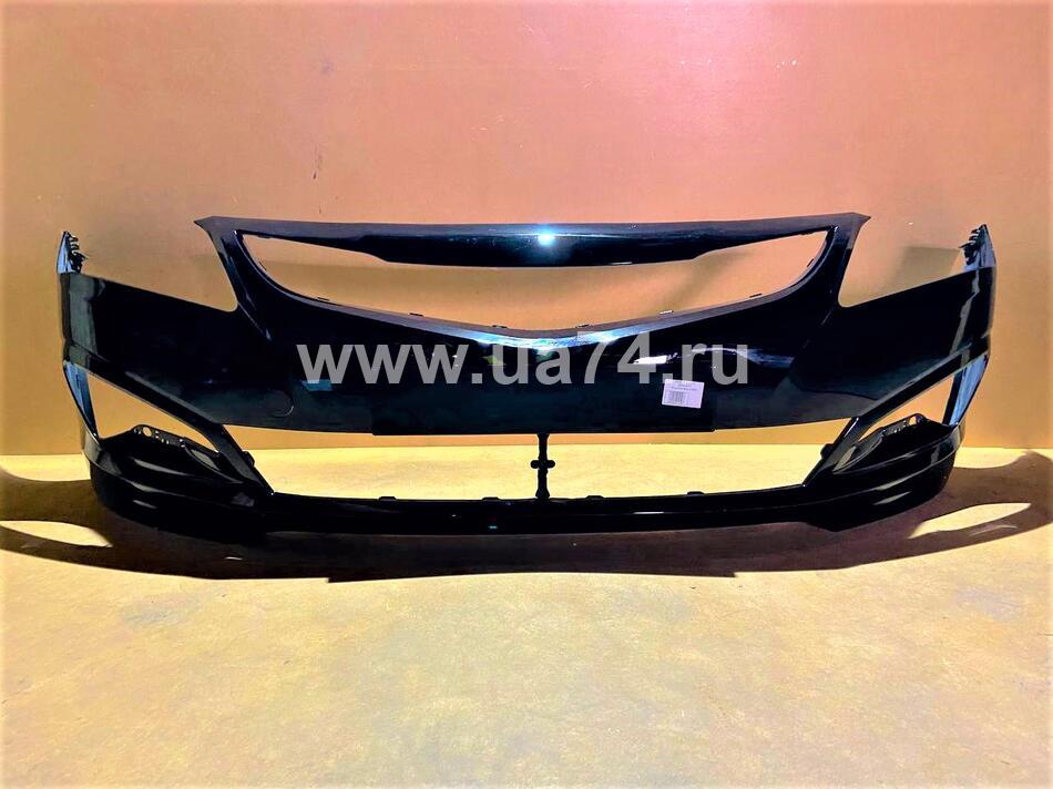 Бампер передний Hyundai Solaris 14-17 Россия Phantom Black MZH (Черный) Дисконт 10%