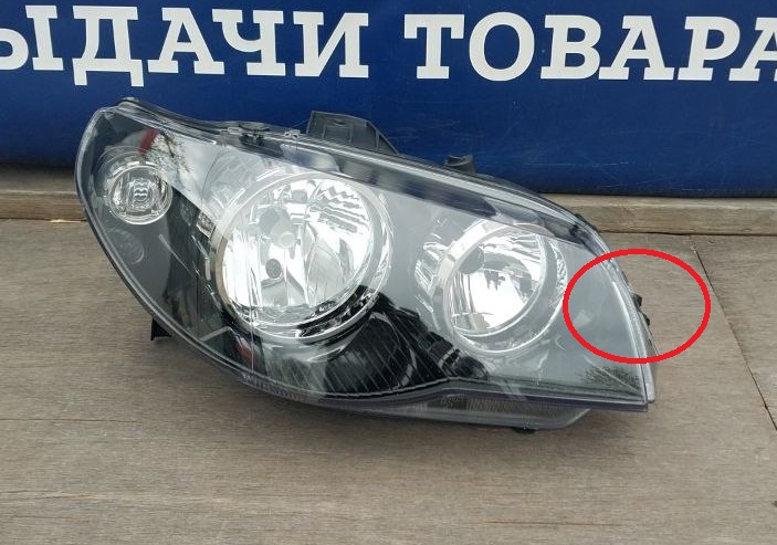 Фара правая с электрическим корректором (черная) Fiat Albea 2005-2012 (Сломано крепление / TYC) Дисконт 20%