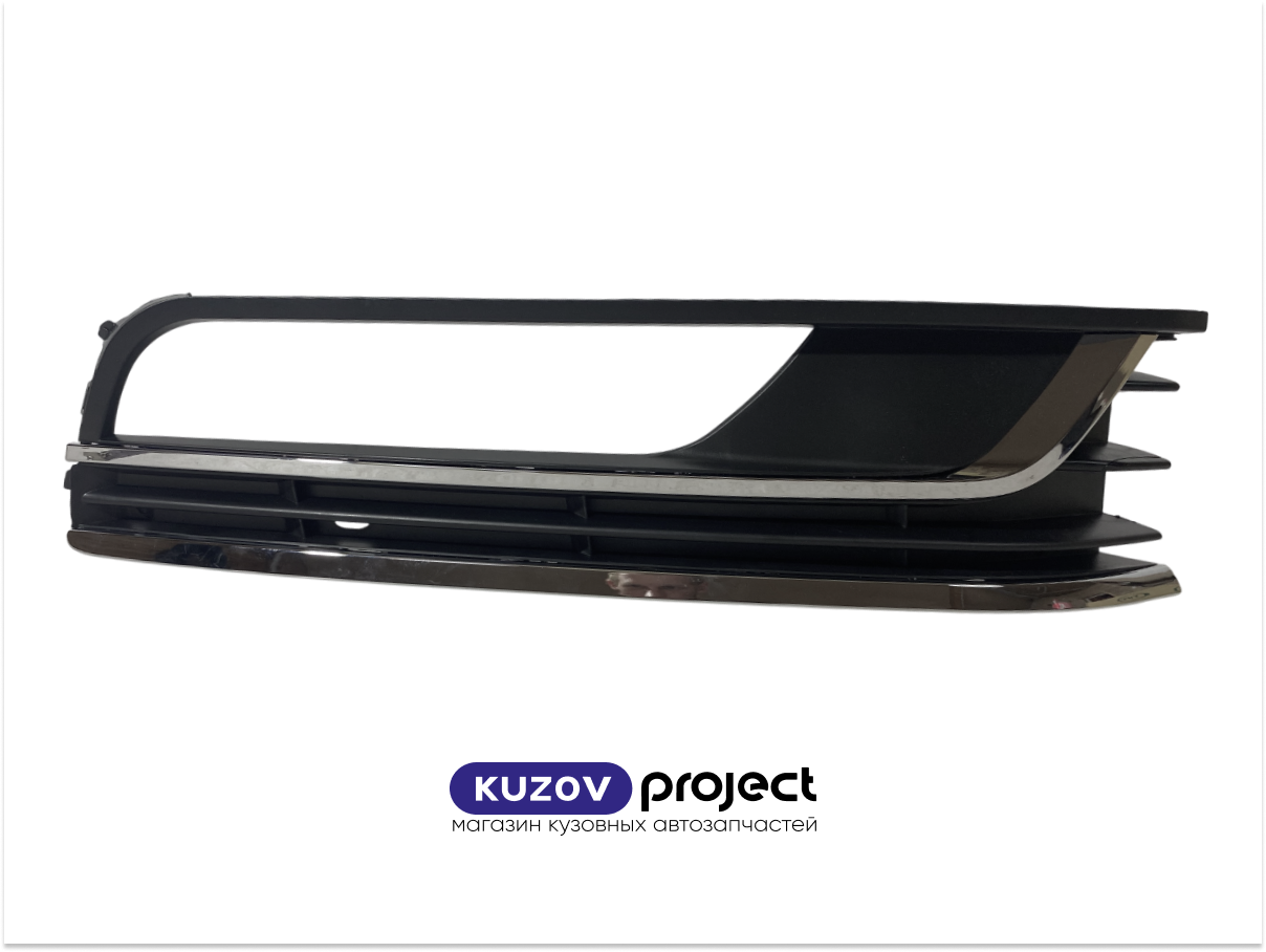 Оправа туманки правая (2 хром молдинга) Volkswagen Passat (B7) 2010-2015 (Китай)