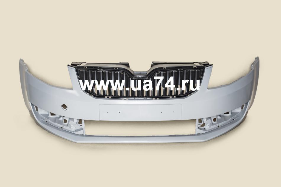 Бампер передний с решеткой Skoda Octavia 13-16 (ST-SD27-000-D0 / SAT)