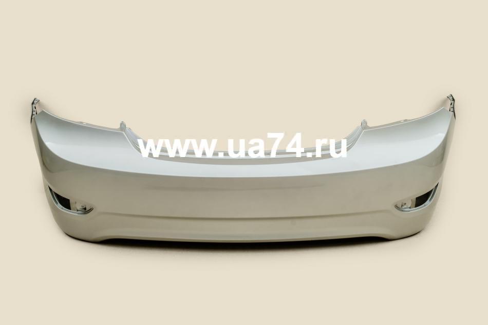 Бампер задний Hyundai Solaris 11-13 Россия Stone Beige UBS (Бежевый металлик)