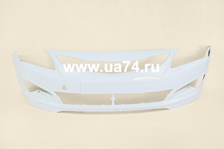 Бампер передний Hyundai Solaris 14-17 Россия Cristal White PGU (Белый)