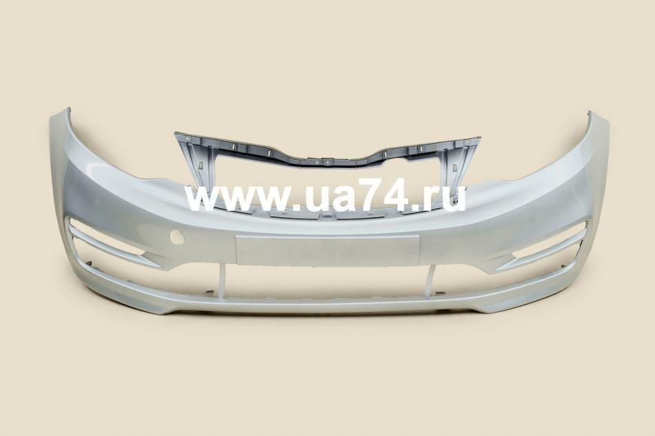 Бампер передний Kia Rio 15-17 Россия Silk Silver RHM (Серебристый металлик)