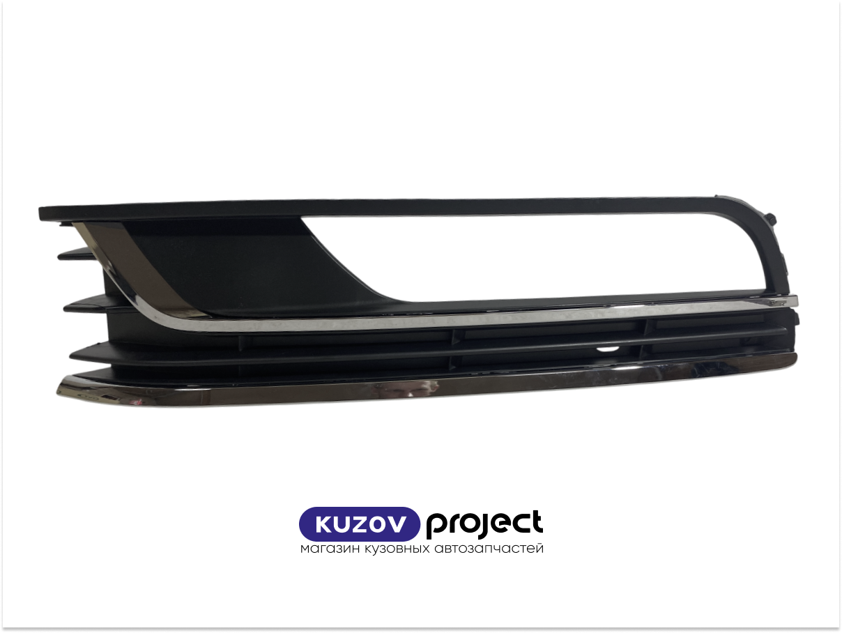 Оправа туманки левая (2 хром молдинга) Volkswagen Passat (B7) 2010-2015 (Китай)