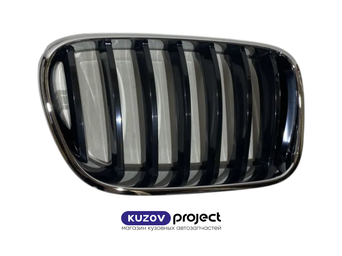 Решетка радиатора правая черная/хром BMW X3 2010-2014 (Тайвань)