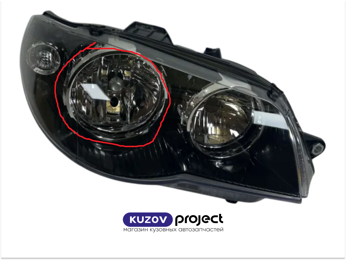 Фара правая с электрическим корректором (черная) Fiat Albea 2005-2012 (TYC / Сломан отражатель) Дисконт 20%