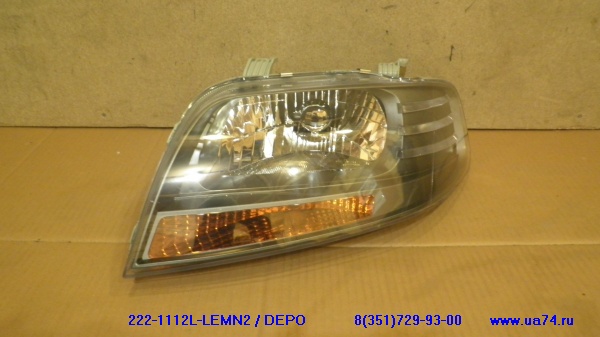 Фара под электрический корректор / указатель поворота короткий AVEO (T200) 2006-2007 Левая (222-1112L-LEMN2 / DEPO)
